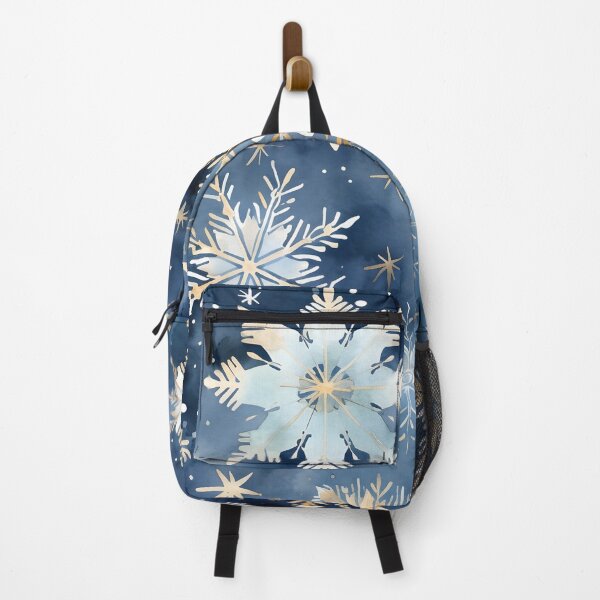 Item preview, blue and gold watercolor snowflake print designed and sold by dcrc.