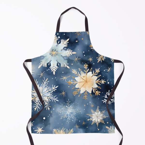 Item preview, blue and gold watercolor snowflake print designed and sold by dcrc.