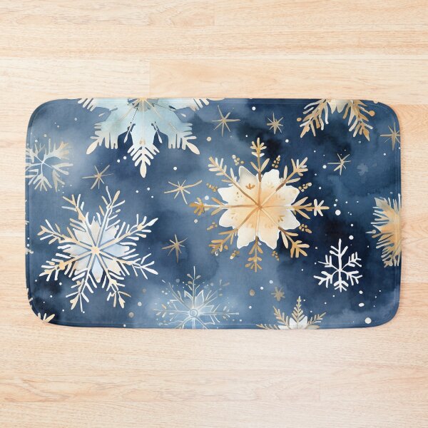 Item preview, blue and gold watercolor snowflake print designed and sold by dcrc.