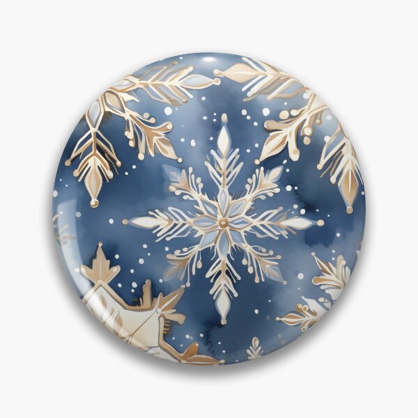 Item preview, blue and gold watercolor snowflake print designed and sold by dcrc.