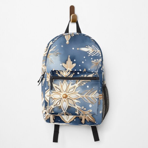 Item preview, blue and gold watercolor snowflake print designed and sold by dcrc.