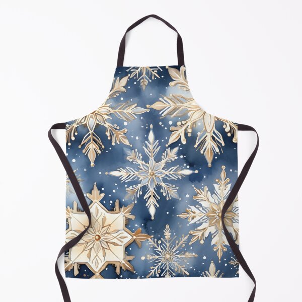 Item preview, blue and gold watercolor snowflake print designed and sold by dcrc.