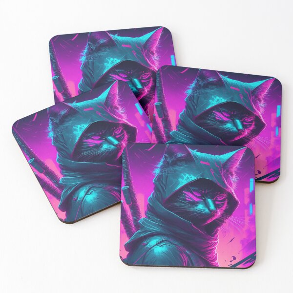 Item preview, Synthwave Ninja Cat designed and sold by Samantha Eye.