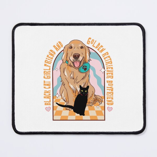Item preview, Black Cat Girlfriend and Golden Retriever Boyfriend designed and sold by chillaxcats.