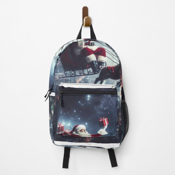 Item preview, "Starry Night Delivery: Santa Riding Reindeer Over Cityscape" designed and sold by Huycao211.