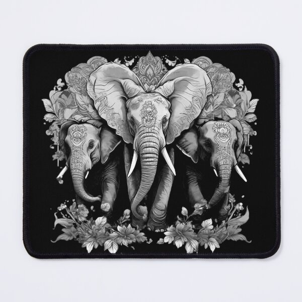 Item preview, Three Wild Elephants, beautiful digital art for nature lovers designed and sold by SLSandaruwan.