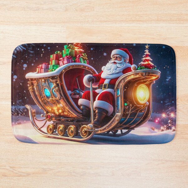 Item preview, Vintage Retro Santa Clause Rides In His Sleigh With Presents - Papa Noel - Holly Jolly - Joyeux Noel - Merry Christmas designed and sold by MyArt23.