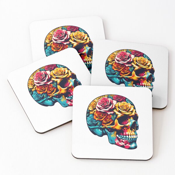 Item preview, Gothic Floral Skull - Radiant Pop Art designed and sold by CodedCraftsShop.