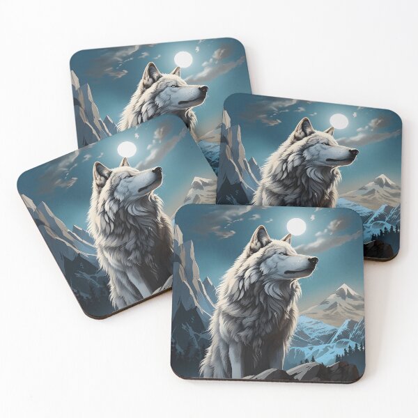 Item preview, Alpine Serenity Wolf Illustration designed and sold by inkArtistryfine.