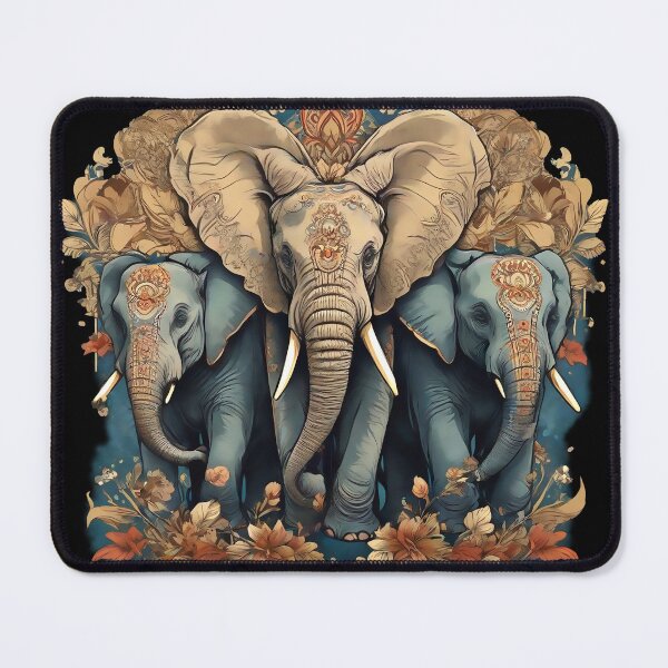 Item preview, Three Wild Elephants, beautiful digital art for nature lovers designed and sold by SLSandaruwan.