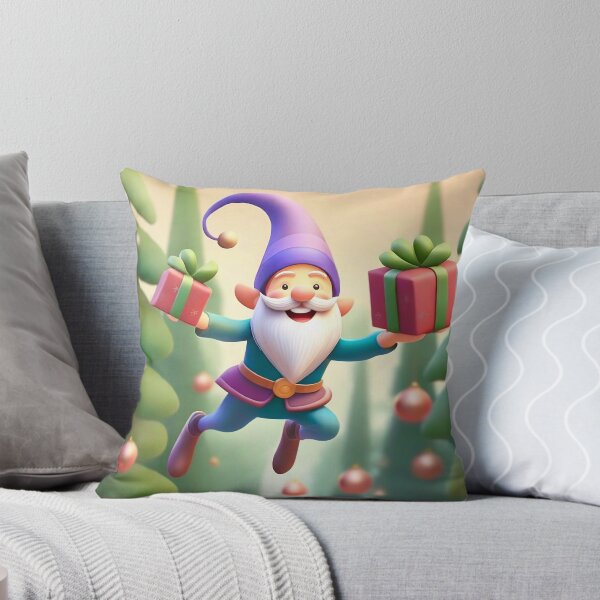 Item preview, Happy gnome flying through the forest with christmas presents  designed and sold by fotofeast.