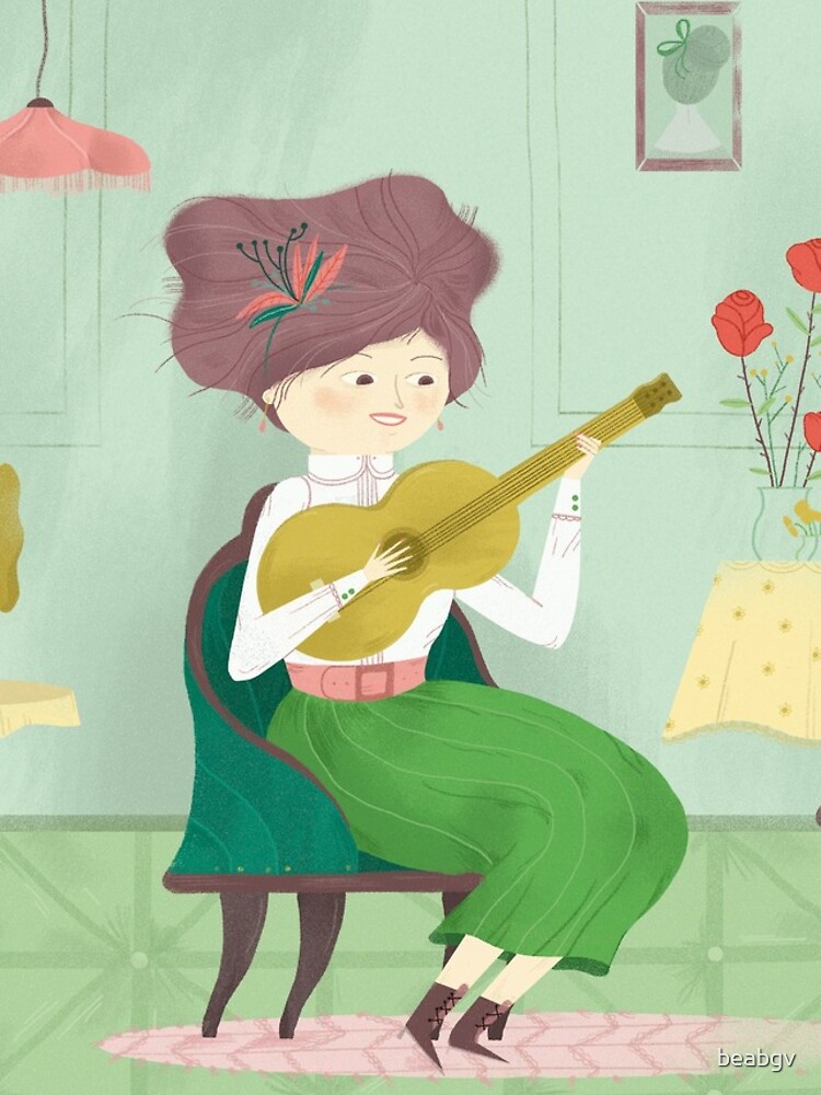 Imagen 4 de 4, Funda de iPhone con la obra Guitar Girl, diseñada y vendida por beabgv.