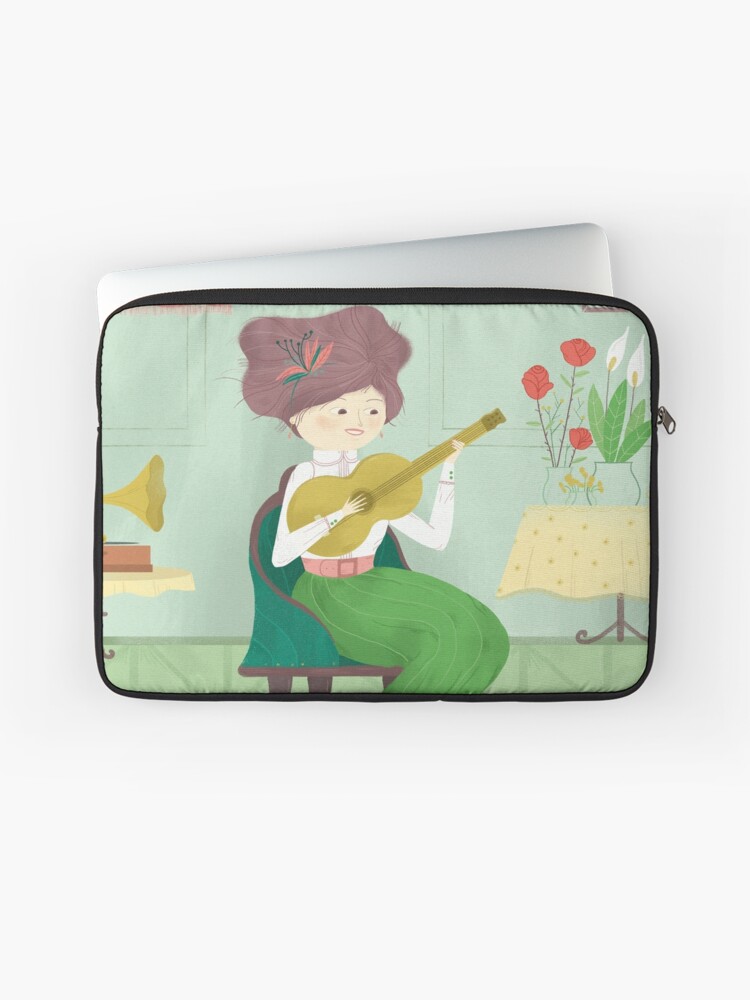Imagen 1 de 2, Funda para portátil con la obra Guitar Girl, diseñada y vendida por beabgv.