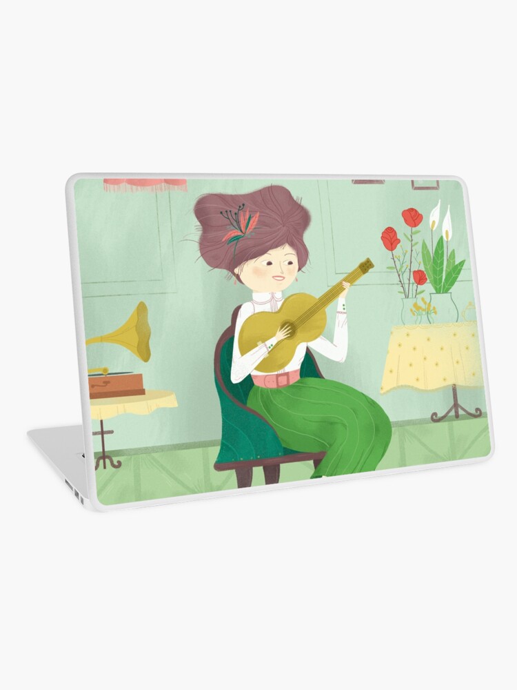 Imagen 1 de 2, Vinilo para portátil con la obra Guitar Girl, diseñada y vendida por beabgv.