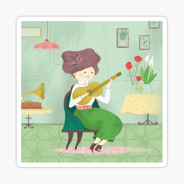 Guitar Girl Pegatina