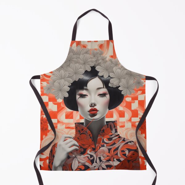 Item preview, Shanghai Smoking Girl Orange Flowers in her hair designed and sold by Meeheemaha.