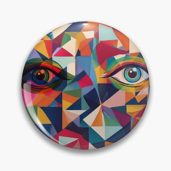 Aperçu de l'œuvre Spectres triangulaires : vision abstraite dans des chevauchements colorés créée et vendue par EnjoYarty.