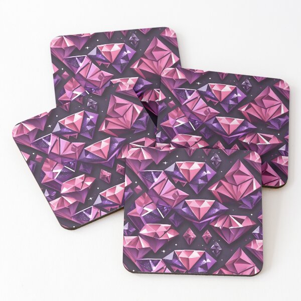 Item preview, Pink and purple glass diamond shape seamless pattern background designed and sold by Jayjaynaenae.