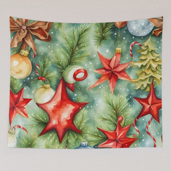 Item preview, Watercolor Christmas Pattern in Pastel Green Background - Papa Noel - Holly Jolly - Joyeux Noel - Merry Christmas designed and sold by MyArt23.