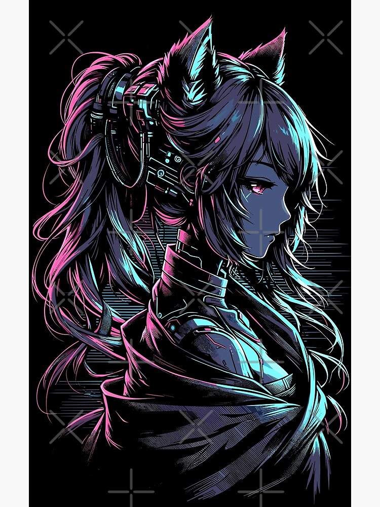 Cyber Fox Girl - Cyberpunk Style