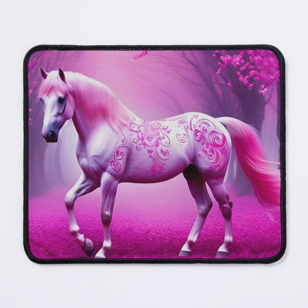 Item preview, Mystical pink horse in a fantasy forest designed and sold by Ilaurentina.