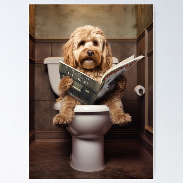 Item preview, Cockapoo Dog on the Toilet designed and sold by Craig Doogan Prints.