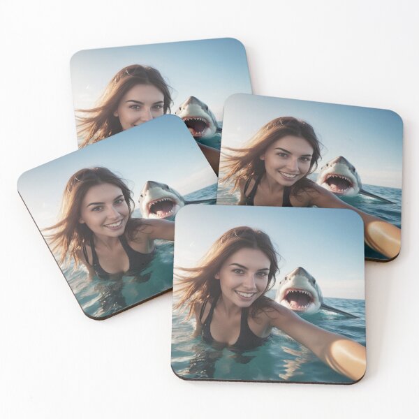Item preview, Selfie with shark in the background designed and sold by Aviador.