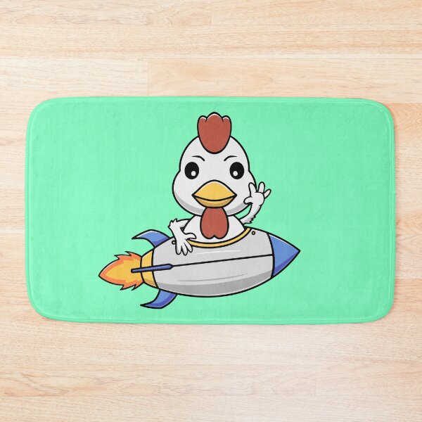 Item preview, Cute chicken riding rocket cartoon illustration designed and sold by cubbone.