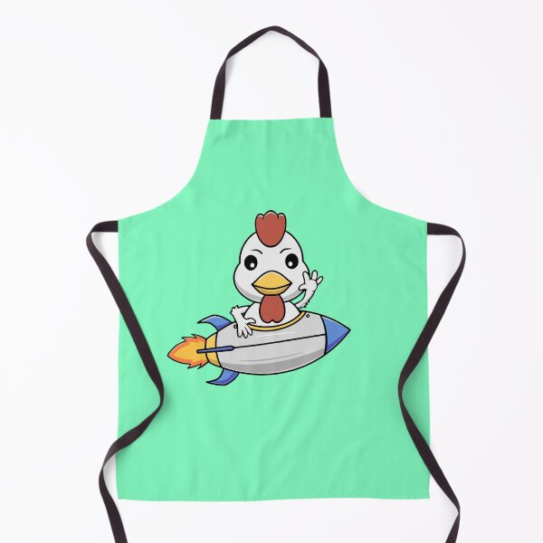 Item preview, Cute chicken riding rocket cartoon illustration designed and sold by cubbone.