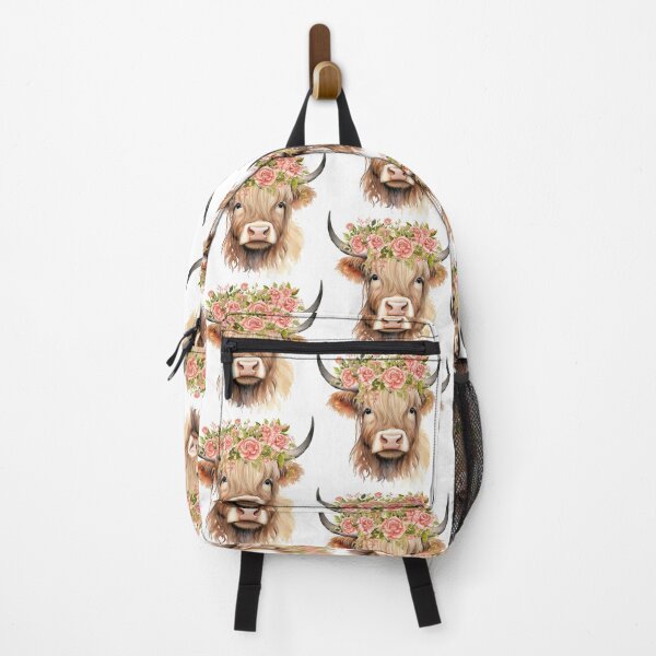 Item preview, Highland Baby Cow With Flowers designed and sold by LionessLove.