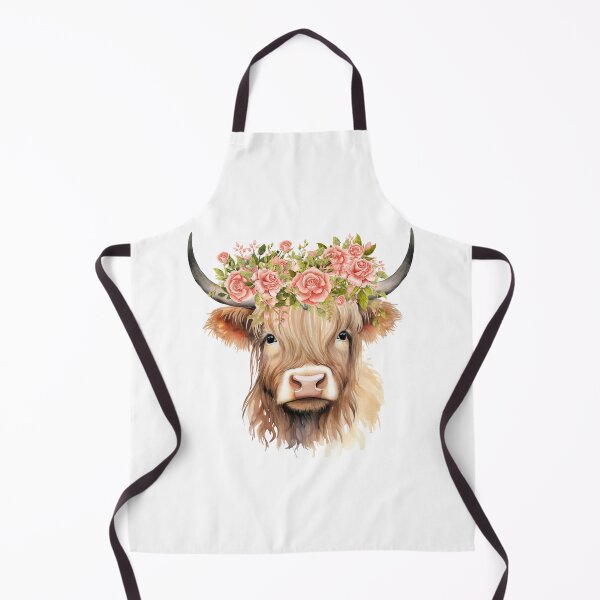Item preview, Highland Baby Cow With Flowers designed and sold by LionessLove.