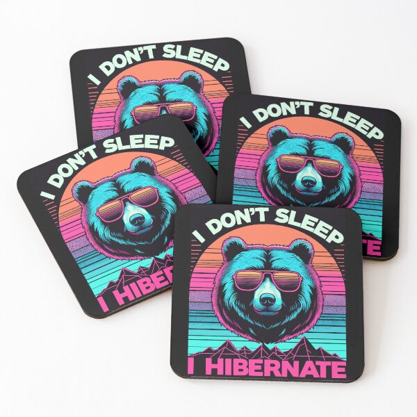Item preview, Cool Grizzly Bear Sunglasses I dont sleep I hibernate Neon Sci-fi designed and sold by 8fifty8.