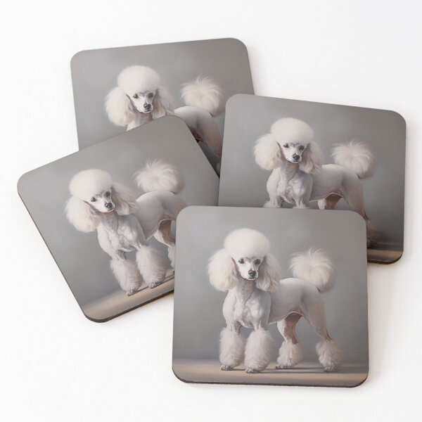 Item preview, White Poodle portrait designed and sold by PetsArt.
