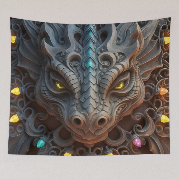 Item preview, Festive Gargoyle Dragon With Lights designed and sold by DragonRealms.