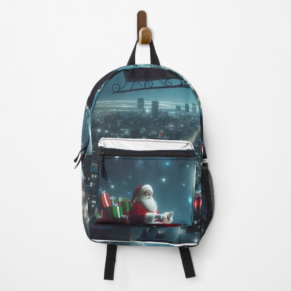 Item preview, "Starry Night Delivery: Santa Riding Reindeer Over Cityscape" designed and sold by Huycao211.