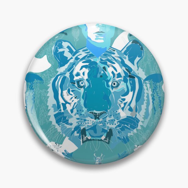 Item preview, Eco Warrior Tiger Animals Aqua IIllustration designed and sold by Elluse.