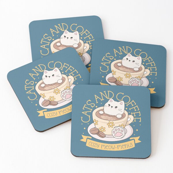 Item preview, Cats and Coffee Cozy Meow-ments designed and sold by RuggedCocoShop.