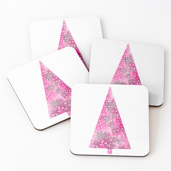 Item preview, Watercolor Christmas Tree covered in snow,vivid colors, delicate grey and magenta . designed and sold by My-fake-places.