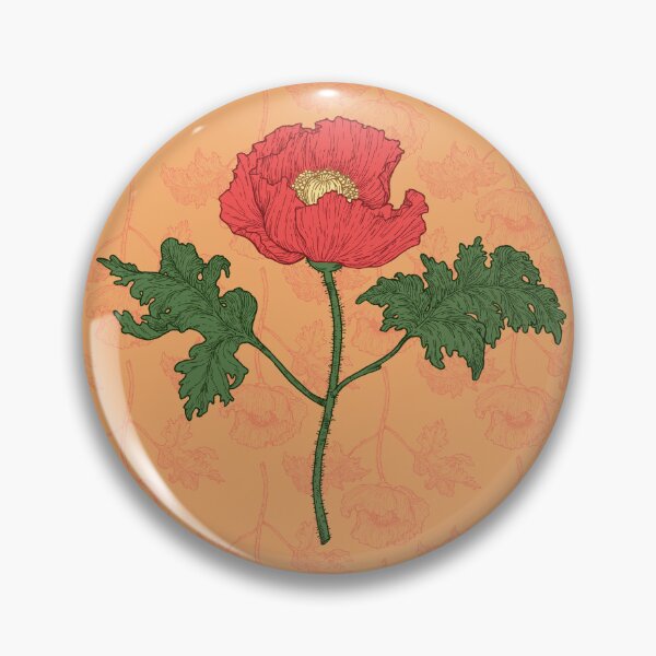 Aperçu de l'œuvre coquelicot rouge - motif rétro créée et vendue par PP-Patterns.