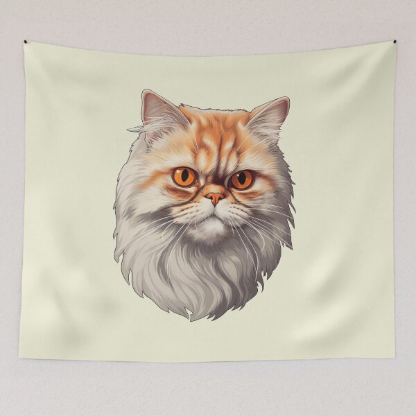 Item preview, Serene Elegance - Persian Cat in Detailed Illustration designed and sold by solrevolver.