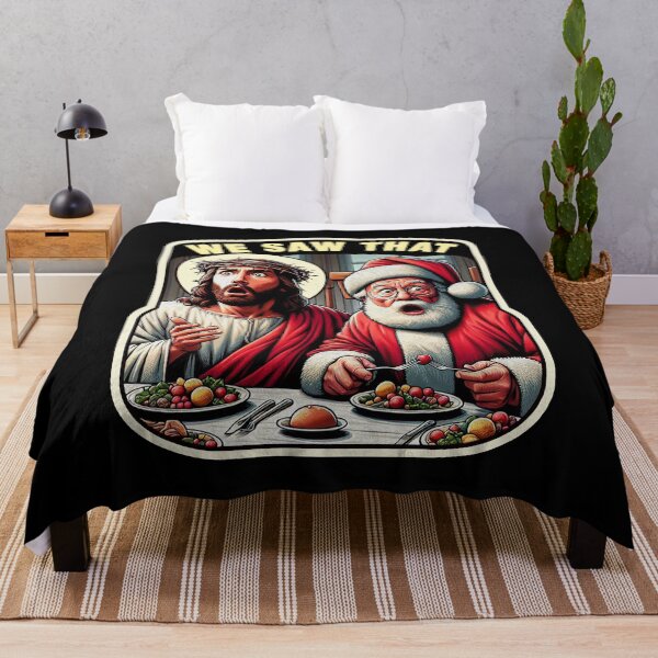 Item preview, We Saw That meme Jesus Santa Claus Christmas Dinner Crown of Thorns wwjd designed and sold by plushism.