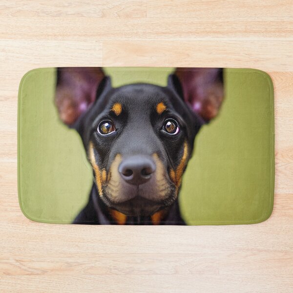 Item preview, Ears Up! cute dobermann puppy portrait designed and sold by EmeraldeaArt.