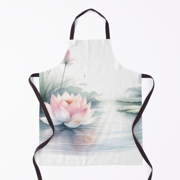 Item preview, A lotus flower in a pond, watercolors the softness and tranquility of the setting designed and sold by KandaShopTH.