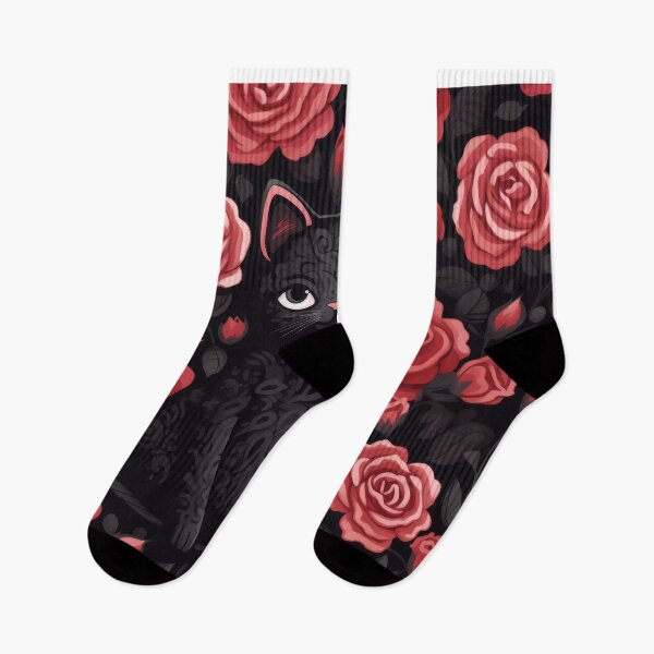 Item preview, Cat design with flowers black cat  designed and sold by PetPalsEmporium.