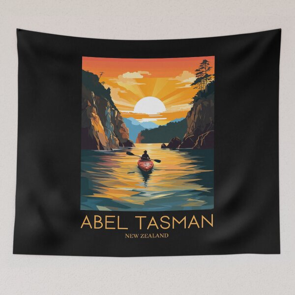 Item preview, A Pop Art Travel Print of Abel Tasman National Park - New Zealand designed and sold by StudioRedKoala.