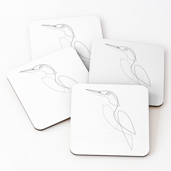 Item preview, Kingfisher - one line bird designed and sold by addillum.