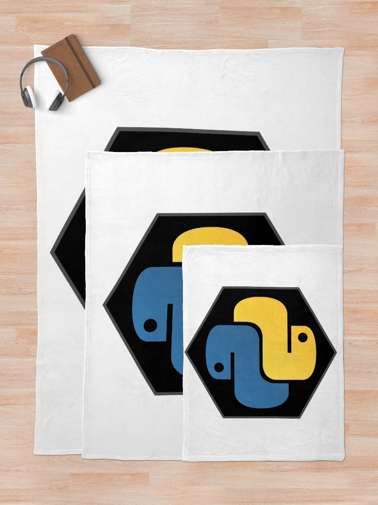 Thumbnail 5 of 6, Throw Blanket, Python Hexagon - Python Logo designed and sold by Redstrawberry13.