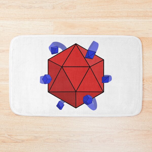 Artikelvorschau, Würfelatom (Rot / Blau) (Dungeons and Dragons / DnD inspiriert) entworfen und verkauft von Red Jacket Technologies.