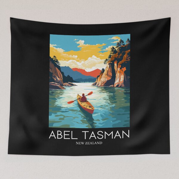 Item preview, A Pop Art Travel Print of Abel Tasman National Park - New Zealand designed and sold by StudioRedKoala.