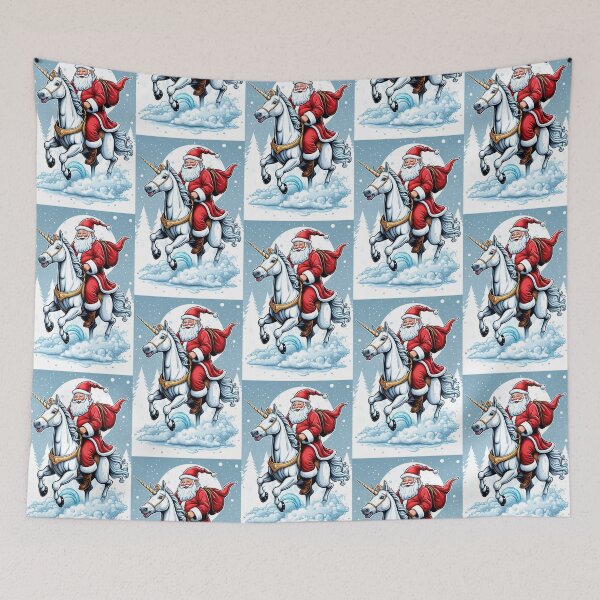 Item preview, Santa Riding Unicorn designed and sold by Itsheartshop.